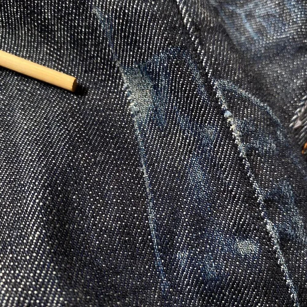 7th 38 Jean Shorts Mens Size 40 Blue Medium Wash Embroidered Gems Flaws Read